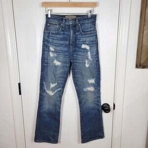 Point Sur Denim J.Crew Distressed High Rise Straight Crop Jeans Size 26